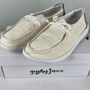 Gypsy Jazz Poppy Cream Multi Color Heel Slip On Shoe